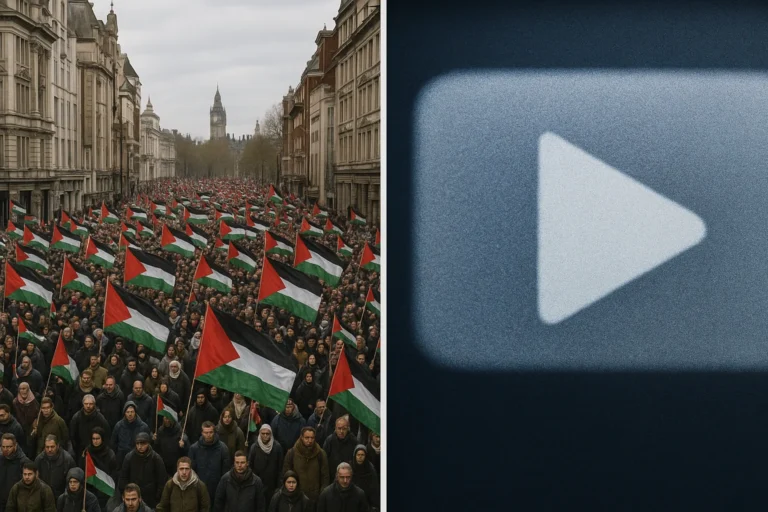 AI-Generated Video of UK Pro-Palestine Rally Spreads as Real Footage